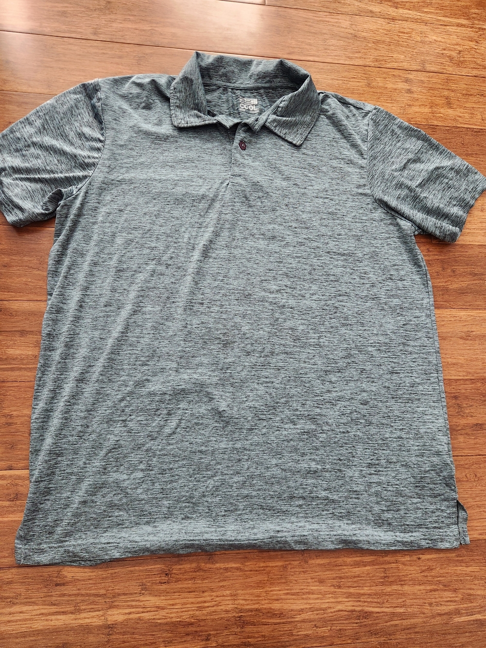 32 Degrees Cool Men's Heathered Gray Performance Polo, XL